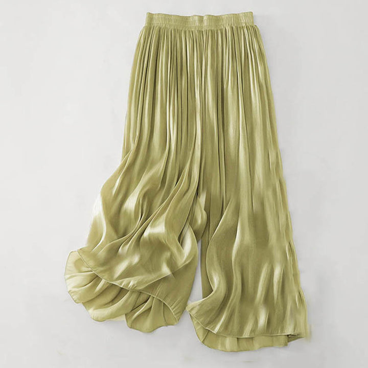 Buddha Stones Pantaloni estivi da donna in poliestere tinta unita - GialloVerde - US8-10, UK/AU12-14, EU40-42 (2XL) - image 0