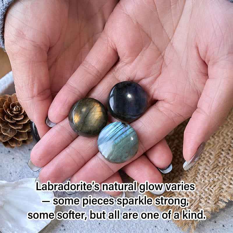 Buddha Stones Decorazione con statuetta curativa rotonda naturale in labradorite - image 4