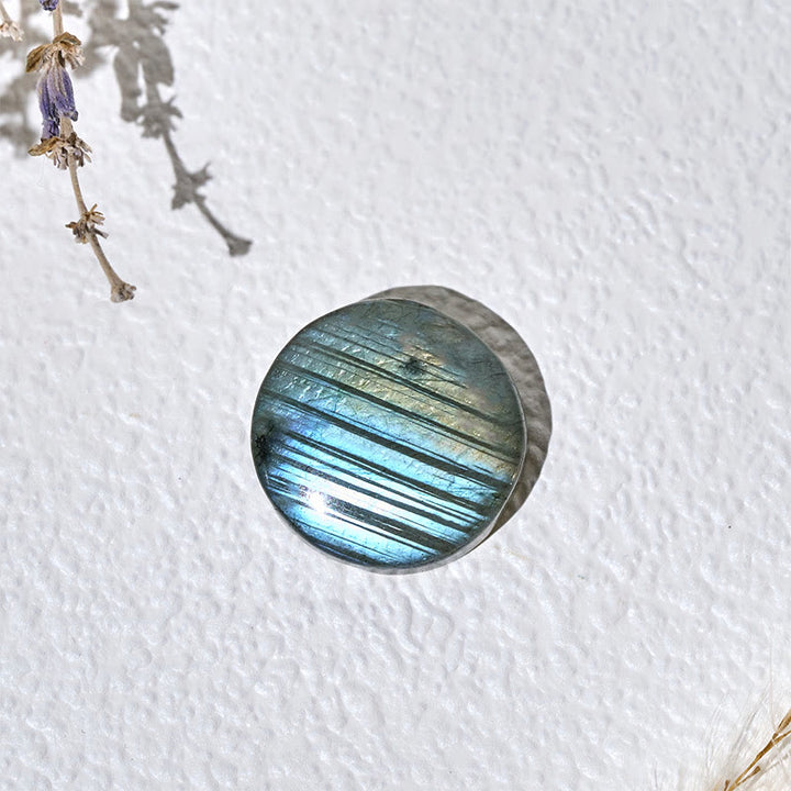 Buddha Stones Decorazione con statuetta curativa rotonda naturale in labradorite - image 7