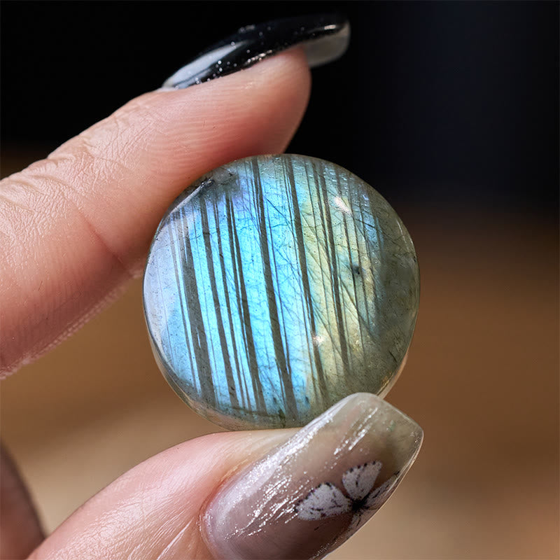 Buddha Stones Decorazione con statuetta curativa rotonda naturale in labradorite - image 8