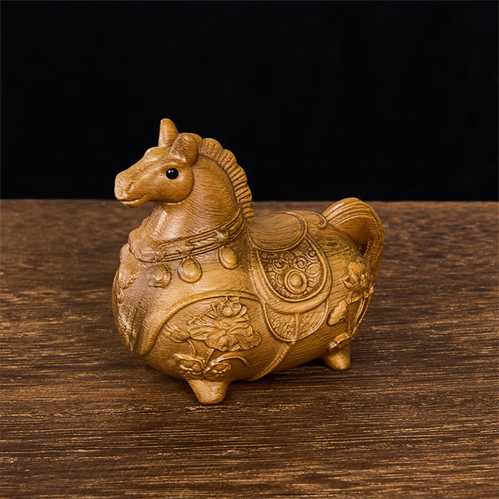 Buddha Stones Mini decorazione Anno del Cavallo Loto Ebano Tiglio Legno Sandalo Verde 5,5*5*3,2cm - Sandalo verde circa 5,5*5*3,2 cm - image 15