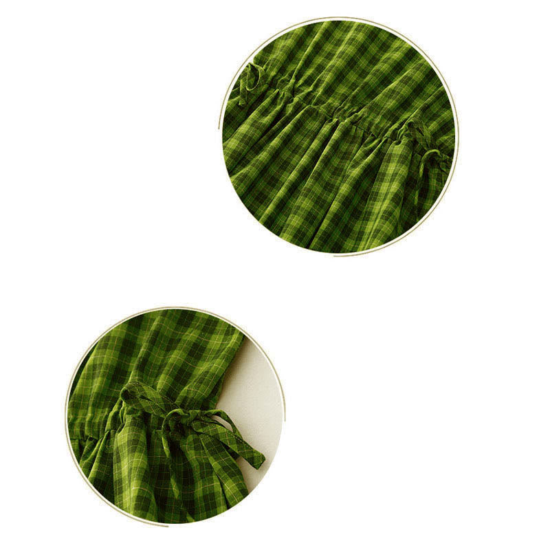 Buddha Stones Abito estivo midi senza maniche a quadri con tasche - image 13