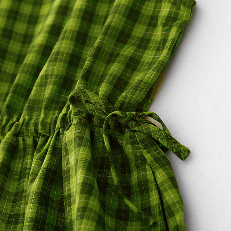 Buddha Stones Abito estivo midi senza maniche a quadri con tasche - image 5