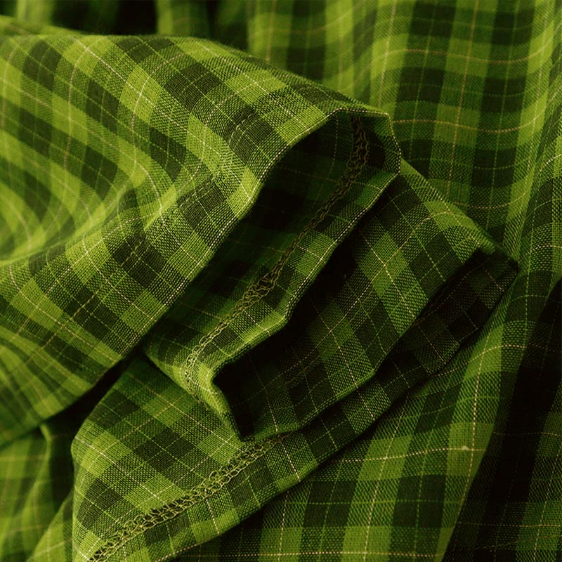 Buddha Stones Abito estivo midi senza maniche a quadri con tasche - image 7