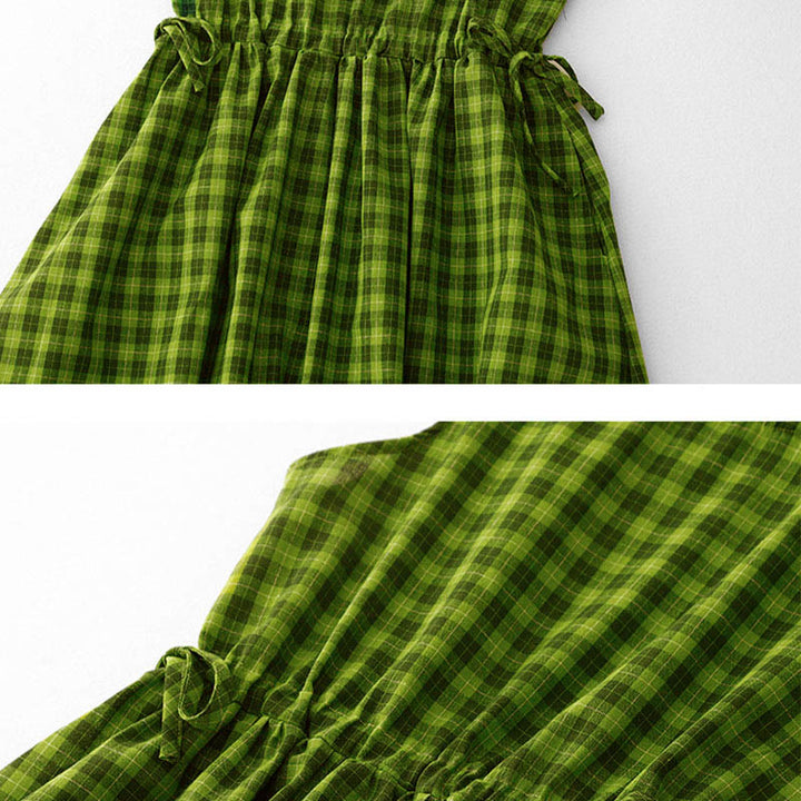 Buddha Stones Abito estivo midi senza maniche a quadri con tasche - image 12