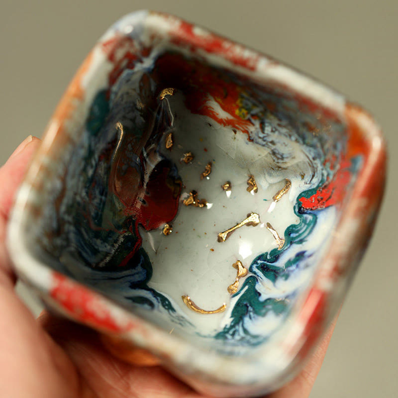 Buddha Stones Tazza da tè in ceramica Shino raffigurante il Buddha in meditazione di Dunhuang dipinta a mano, tazza da tè Kung Fu - image 11