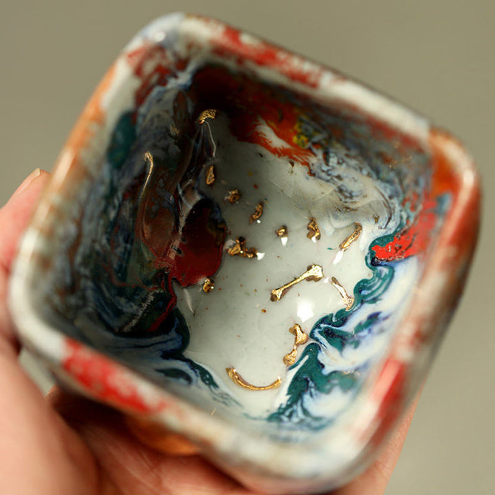 Buddha Stones Tazza da tè in ceramica Shino raffigurante il Buddha in meditazione di Dunhuang dipinta a mano, tazza da tè Kung Fu - image 11