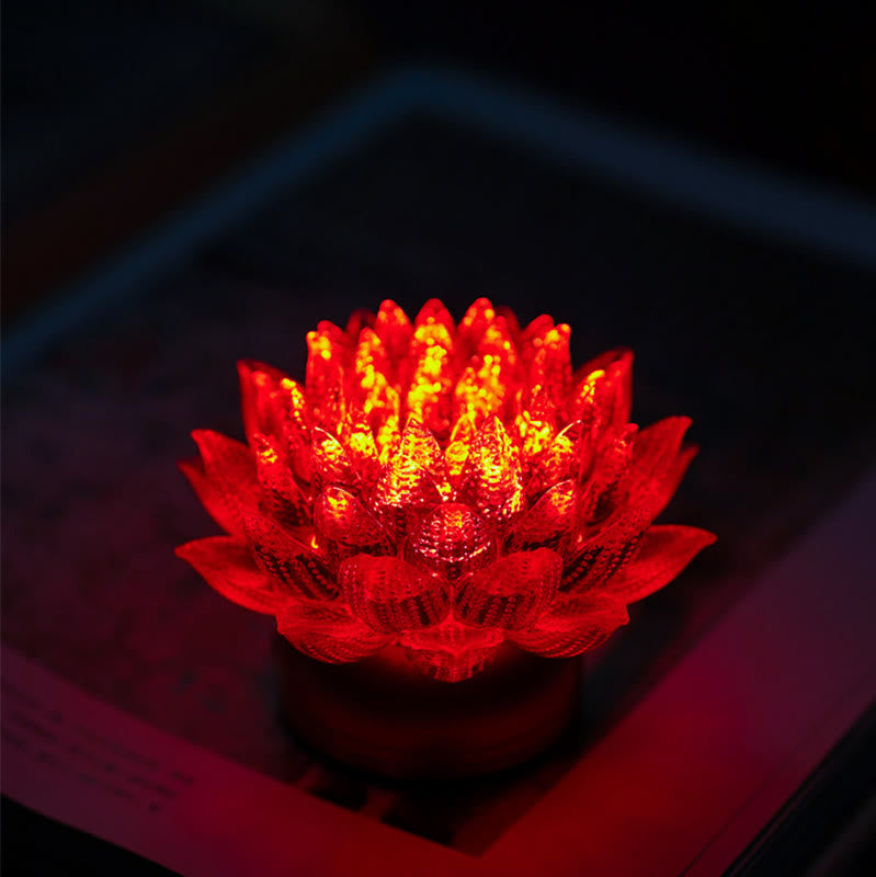 Buddha Stones Decorazione per la casa Lotus Liuli in vetro, rame e ottone, un nuovo inizio - image 7