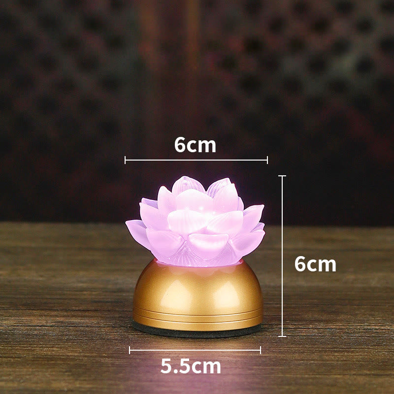 Buddha Stones Decorazione per la casa Lotus Liuli in vetro e rame, un nuovo inizio. - Rame Rosa Ricaricabile (6*6*5,5 cm) - image 22