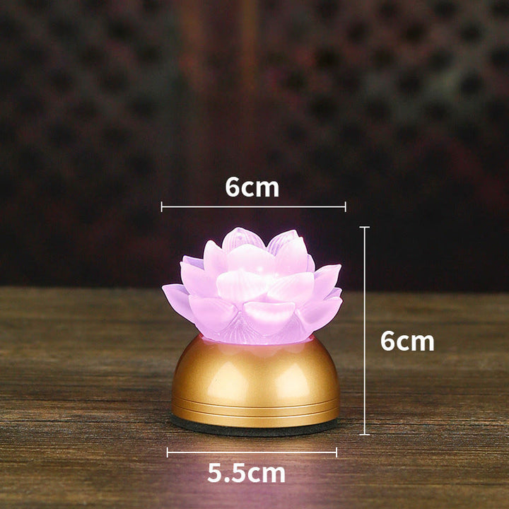 Buddha Stones Decorazione per la casa Lotus Liuli in vetro e rame, un nuovo inizio. - Rame Rosa Ricaricabile (6*6*5,5 cm) - image 22