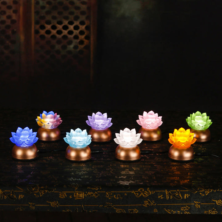 Buddha Stones Decorazione per la casa Lotus Liuli in vetro e rame, un nuovo inizio. - image 26