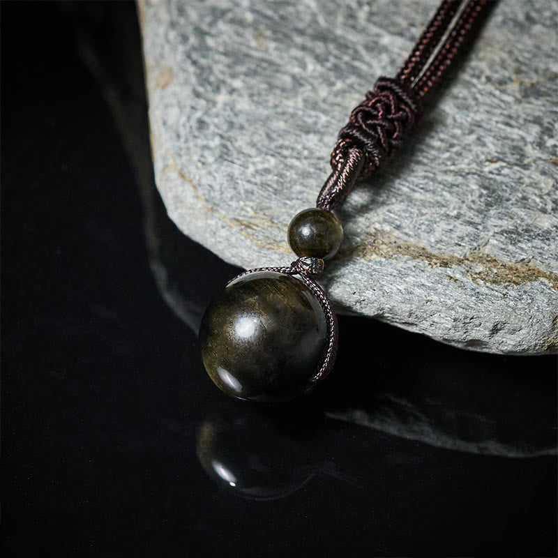 Buddha Stones Collana con ciondolo positivo in ossidiana arcobaleno, ossidiana arcobaleno, ossidiana arcobaleno, occhio di tigre argentato e lucido. - image 10