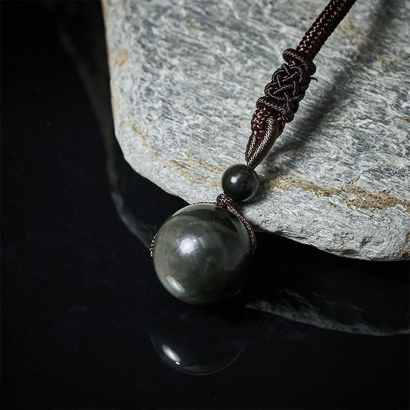 Buddha Stones Collana con ciondolo positivo in ossidiana arcobaleno, ossidiana arcobaleno, ossidiana arcobaleno, occhio di tigre argentato e lucido. - image 14