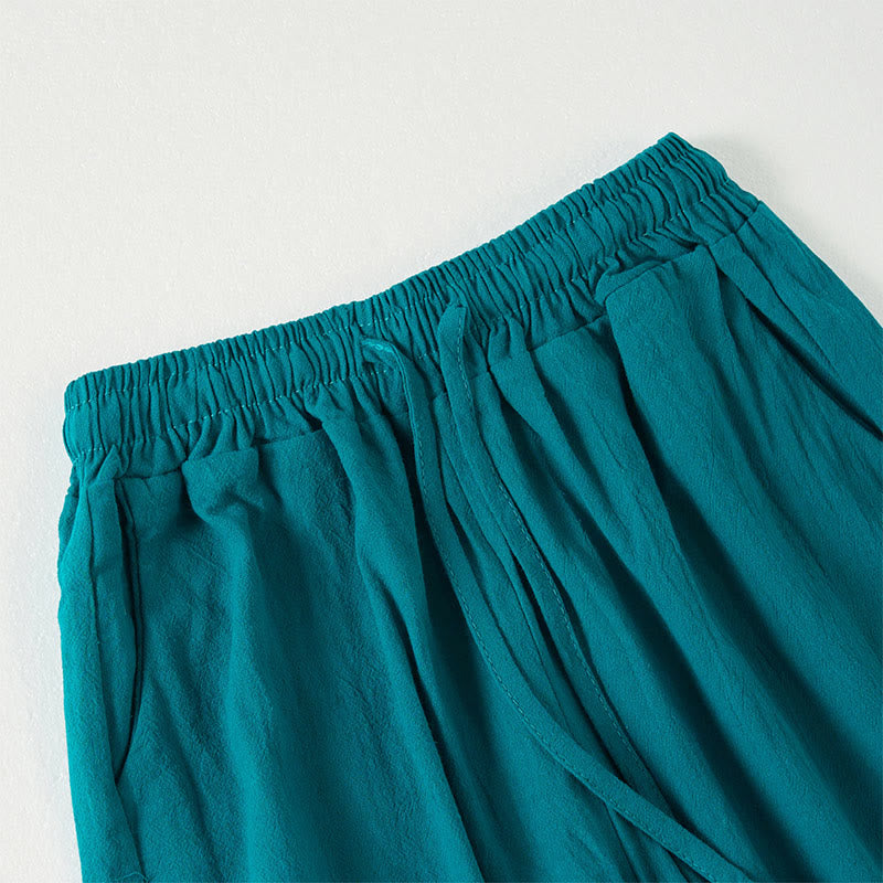 Pantaloni larghi da donna con tasche e righe bohémien semplici Buddha Stones - image 1