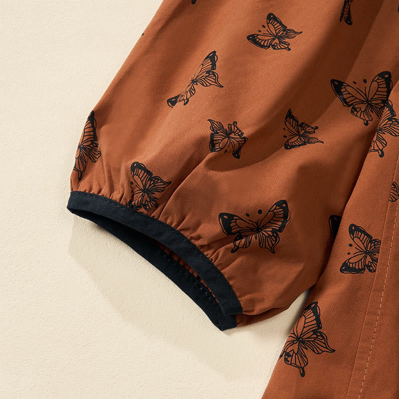 Buddha Stones Camicia da donna in poliestere con scollo a V e maniche lunghe, motivo a farfalla - image 3