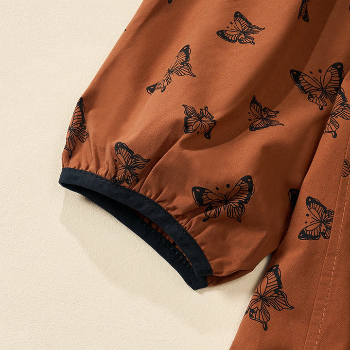 Buddha Stones Camicia da donna in poliestere con scollo a V e maniche lunghe, motivo a farfalla - image 3