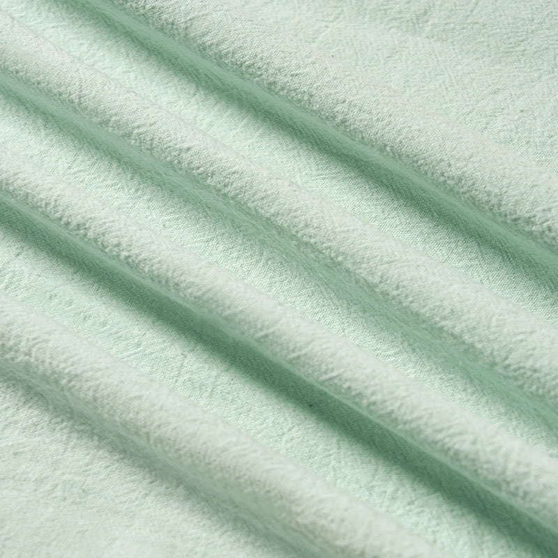 Buddha Stones Camicia da donna estiva in cotone con maniche corte, scollo a V, linee ricamate e lacci - image 4