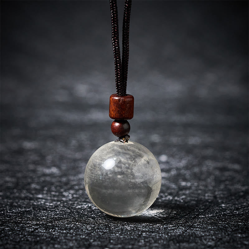 Buddha Stones Collana con ciondolo di protezione in quarzo fumé con occhio di tigre e cristallo rosa bianco - Cristallo bianco - image 1