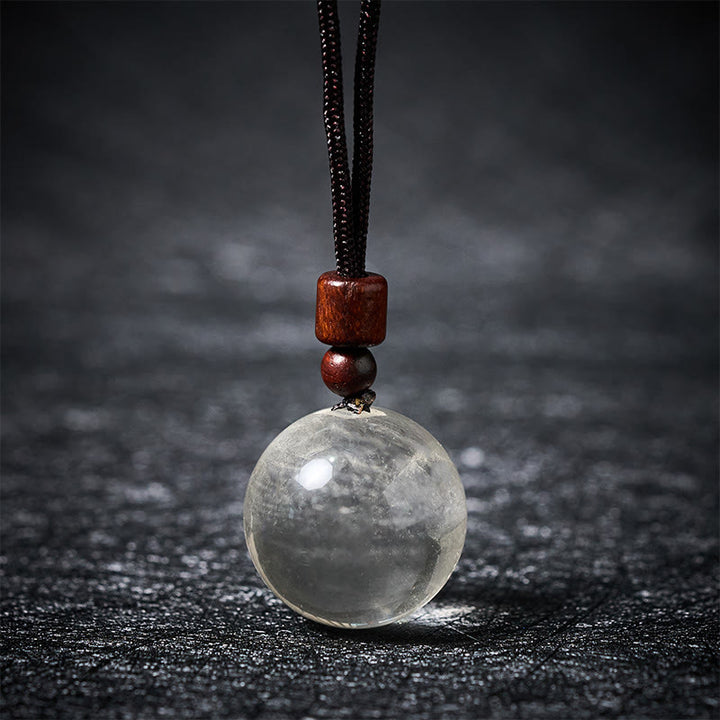 Buddha Stones Collana con ciondolo di protezione in quarzo fumé con occhio di tigre e cristallo rosa bianco - Cristallo bianco - image 1