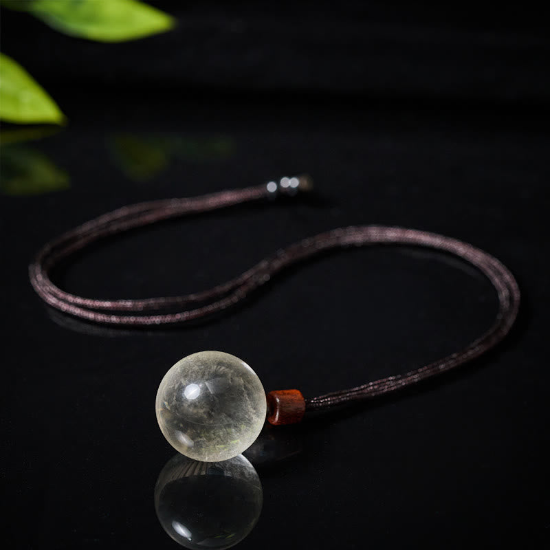 Buddha Stones Collana con ciondolo di protezione in quarzo fumé con occhio di tigre e cristallo rosa bianco - image 3