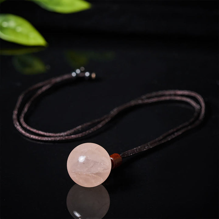 Buddha Stones Collana con ciondolo di protezione in quarzo fumé con occhio di tigre e cristallo rosa bianco - image 7