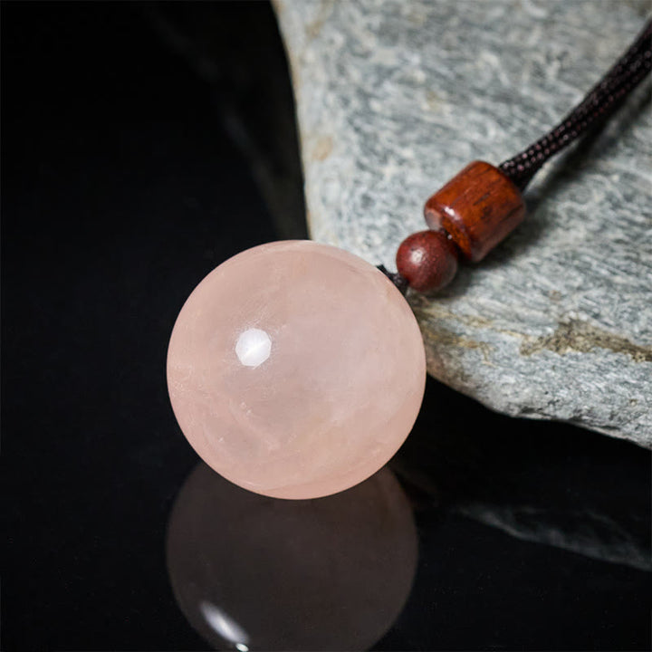 Buddha Stones Collana con ciondolo di protezione in quarzo fumé con occhio di tigre e cristallo rosa bianco - image 6