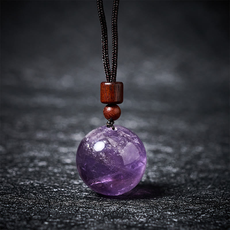 Buddha Stones Collana con ciondolo di protezione in quarzo fumé con occhio di tigre e cristallo rosa bianco - Ametista - image 13