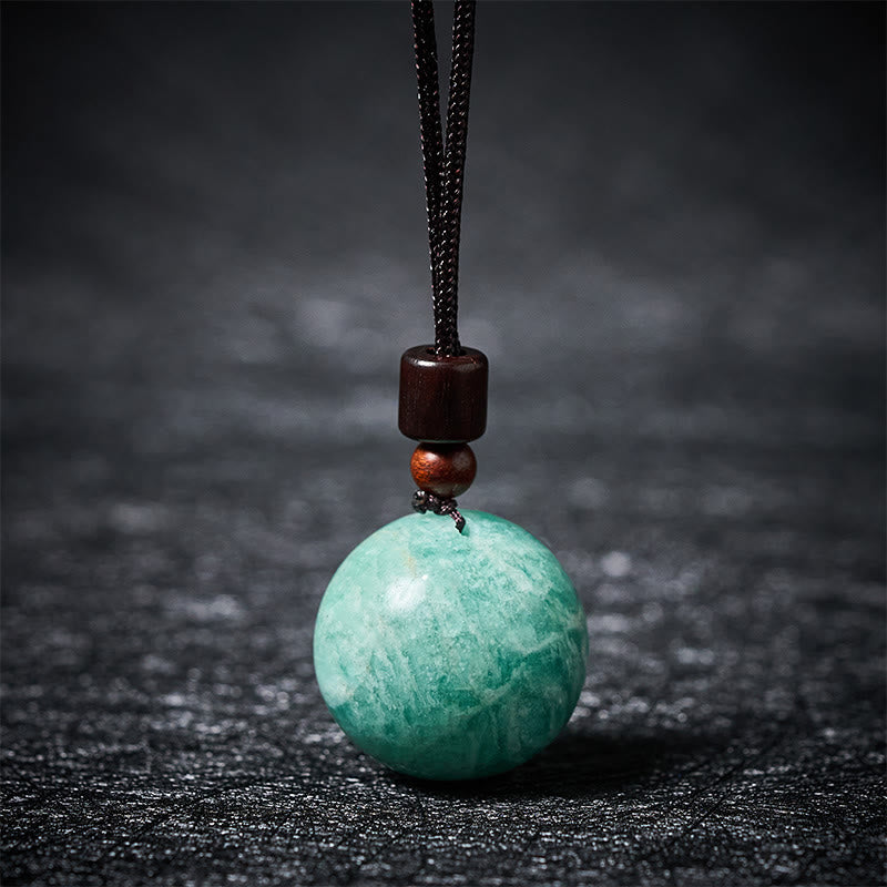 Buddha Stones Collana con ciondolo di protezione in quarzo fumé con occhio di tigre e cristallo rosa bianco - Amazzonite - image 17