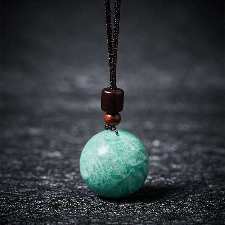 Buddha Stones Collana con ciondolo di protezione in quarzo fumé con occhio di tigre e cristallo rosa bianco - Amazzonite - image 17