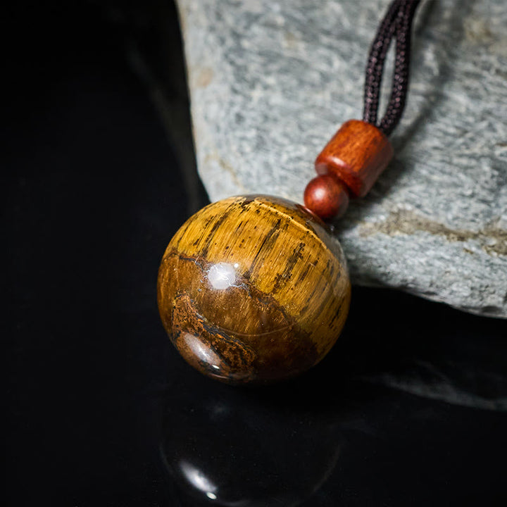 Buddha Stones Collana con ciondolo di protezione in quarzo fumé con occhio di tigre e cristallo rosa bianco - image 22
