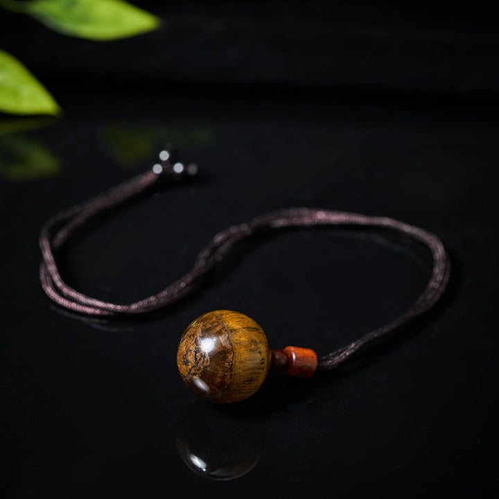 Buddha Stones Collana con ciondolo di protezione in quarzo fumé con occhio di tigre e cristallo rosa bianco - image 23
