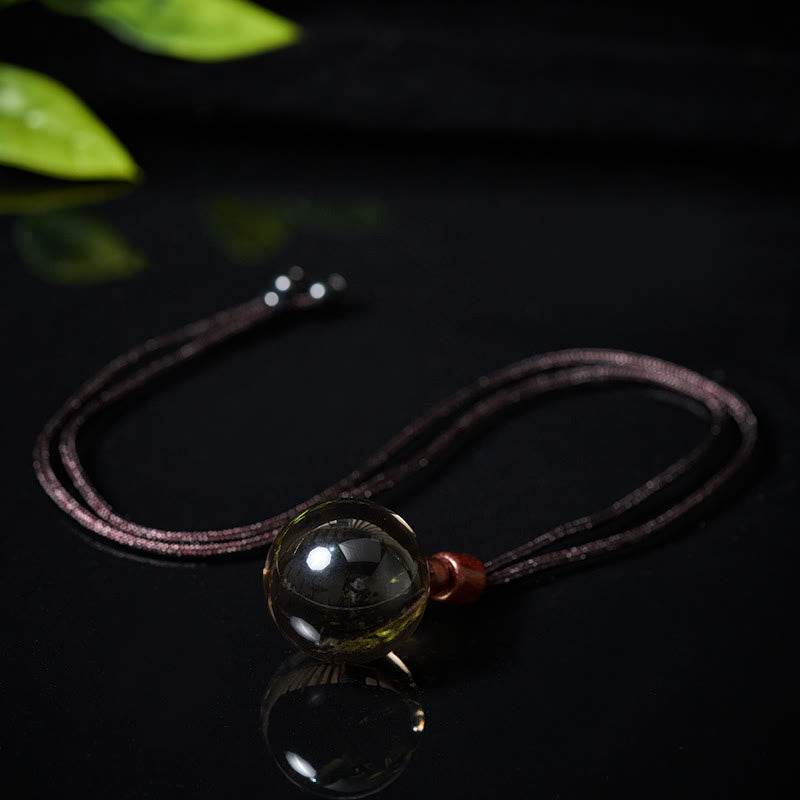 Buddha Stones Collana con ciondolo di protezione in quarzo fumé con occhio di tigre e cristallo rosa bianco - image 35
