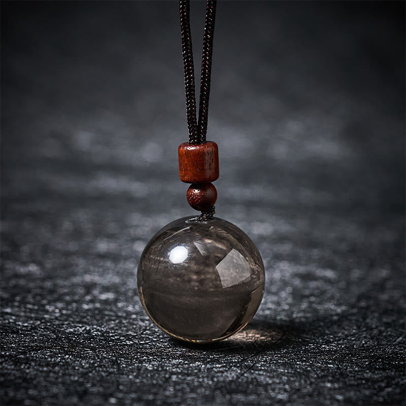 Buddha Stones Collana con ciondolo di protezione in quarzo fumé con occhio di tigre e cristallo rosa bianco - Quarzo fumé - image 33