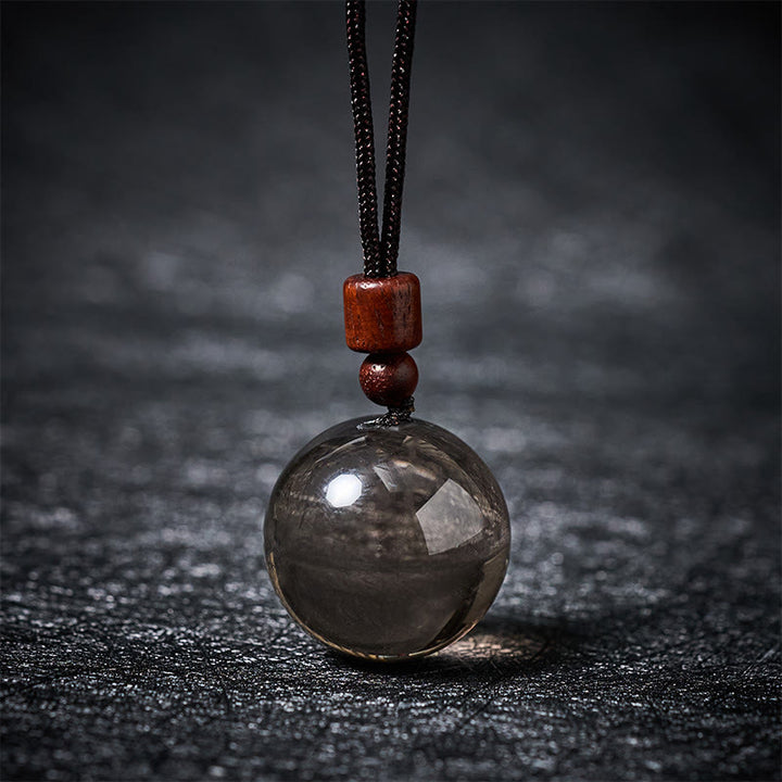 Buddha Stones Collana con ciondolo di protezione in quarzo fumé con occhio di tigre e cristallo rosa bianco - Quarzo fumé - image 33