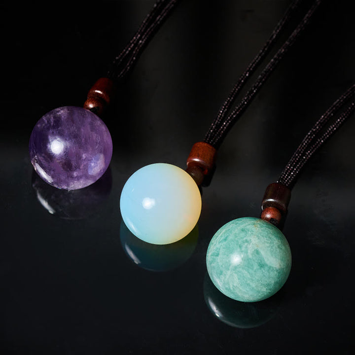 Buddha Stones Collana con ciondolo di protezione in quarzo fumé con occhio di tigre e cristallo rosa bianco - image 38