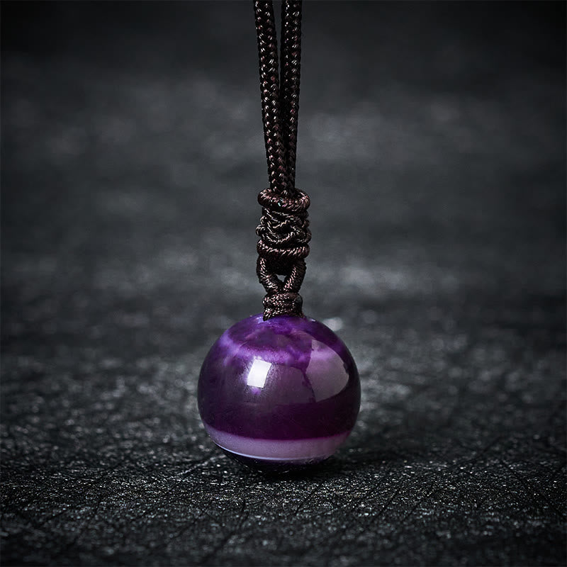Buddha Stones Collana con pendente Balance in ametista, agata gialla, agata varia, cristallo rosa, lazurite, lapislazzuli - Agata viola - image 11
