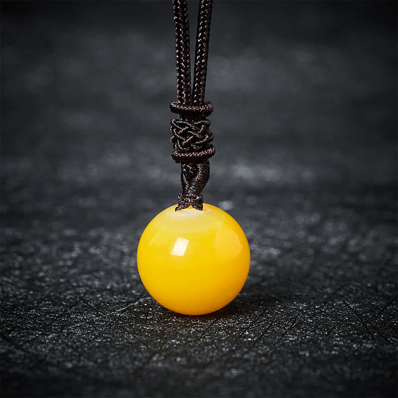 Buddha Stones Collana con pendente Balance in ametista, agata gialla, agata varia, cristallo rosa, lazurite, lapislazzuli - Agata gialla - image 3