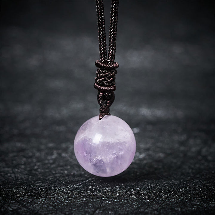 Buddha Stones Collana con pendente Balance in ametista, agata gialla, agata varia, cristallo rosa, lazurite, lapislazzuli - Ametista - image 0