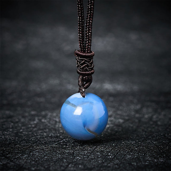 Buddha Stones Collana con pendente Balance in ametista, agata gialla, agata varia, cristallo rosa, lazurite, lapislazzuli - Agata blu - image 15