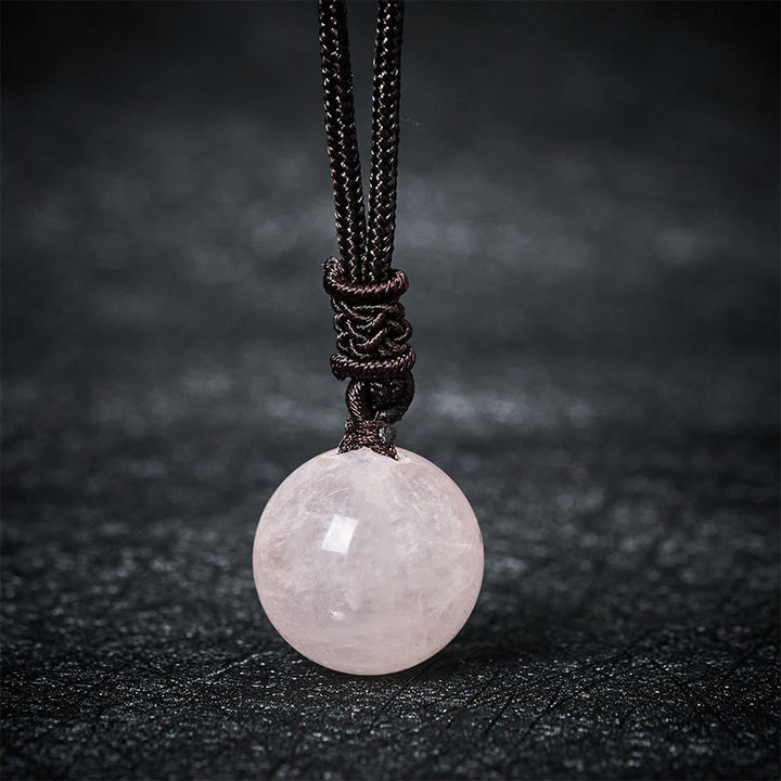 Buddha Stones Collana con pendente Balance in ametista, agata gialla, agata varia, cristallo rosa, lazurite, lapislazzuli - Cristallo rosa - image 19