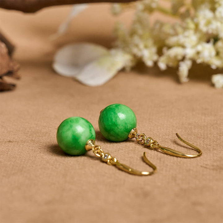 Buddha Stones Orecchini in argento sterling 925 con calcedonio verde e forza e coraggio - image 7
