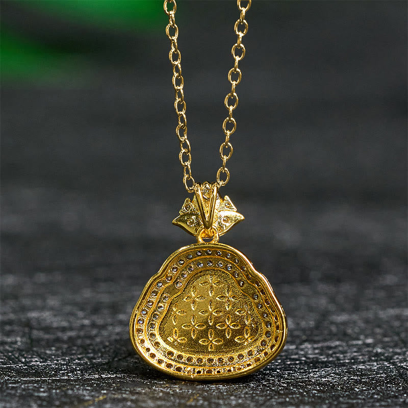 Buddha Stones Collana con ciondolo di giada con Buddha sorridente e portafortuna e prosperità - image 4