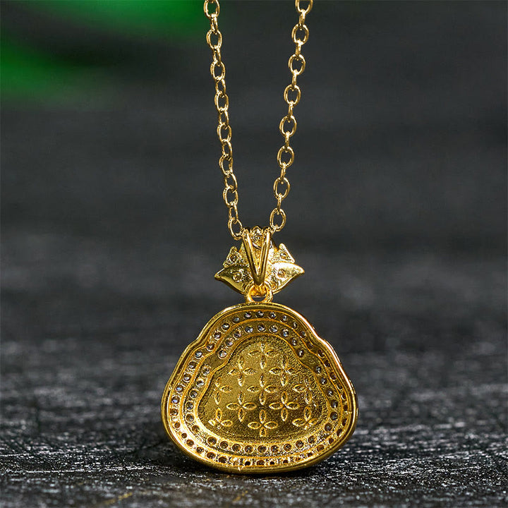 Buddha Stones Collana con ciondolo di giada con Buddha sorridente e portafortuna e prosperità - image 4