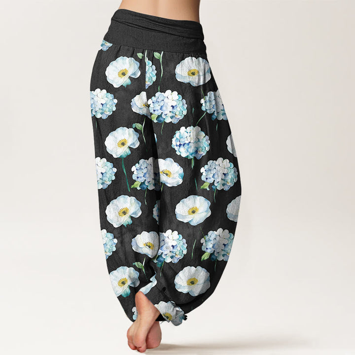 Buddha Stones Pantaloni harem da donna con elastico in vita e motivo floreale in cotone fresco ed elegante - image 6