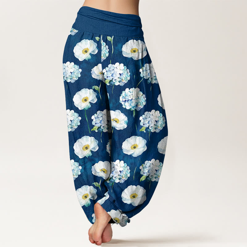 Buddha Stones Pantaloni harem da donna con elastico in vita e motivo floreale in cotone fresco ed elegante - image 9