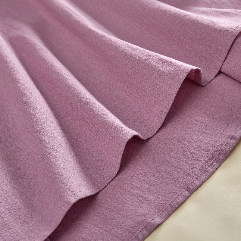 Buddha Stones Camicia da donna in cotone a maniche lunghe con scollo rotondo e bottoni a rana - image 13