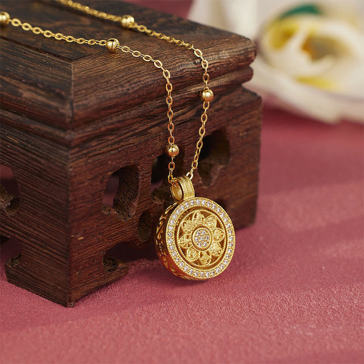 Buddha Stones Collana con ciondolo in argento sterling 925 con otto tesori Luo Pan e benedizione - image 3
