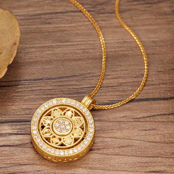 Buddha Stones Collana con ciondolo in argento sterling 925 con otto tesori Luo Pan e benedizione - image 1