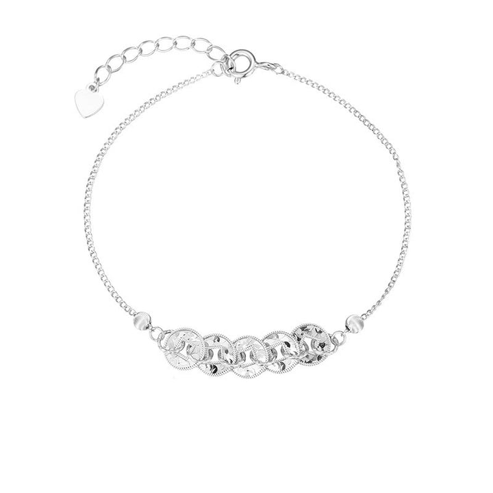 Buddha Stones Collana con ciondolo e anello di protezione in argento sterling 925 con cinque monete dell'imperatore - Bracciale argentato (circonferenza polso: 14-18 cm) - image 11