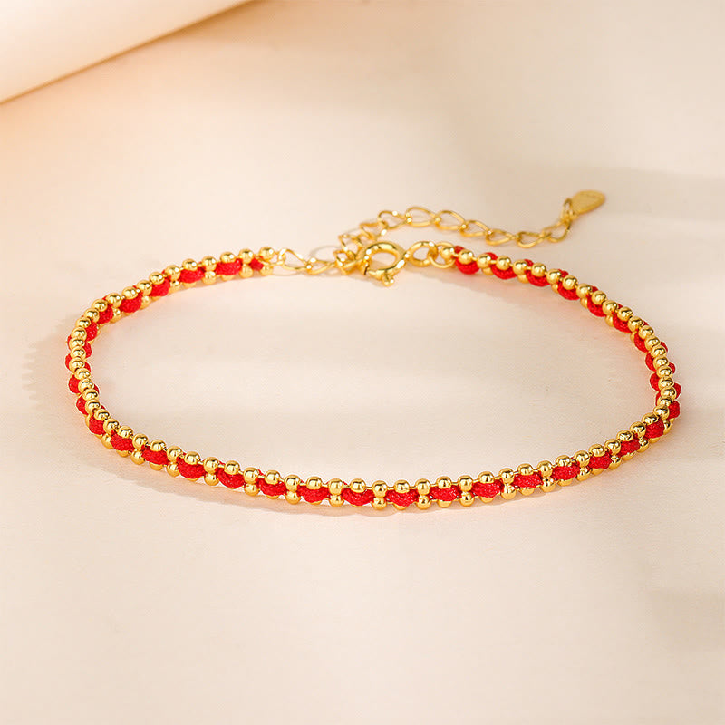 Buddha Stones Bracciale in argento sterling 925 "Tenere lontani gli spiriti maligni" - Catena dorata (circonferenza polso: 13-18 cm) - image 0